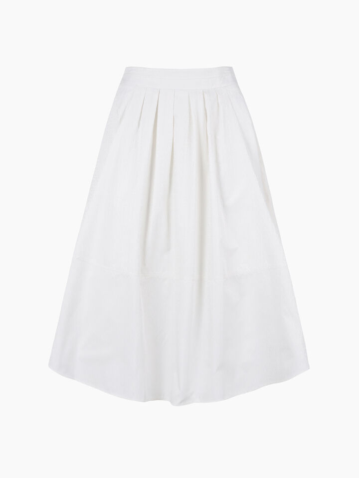 Light beige skirt with jacquard motif - sisley k women - White | Sisley K image number 1